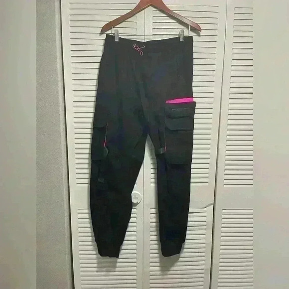 Fashion Nova Other - Fashion Nova Men's Black and Pink Joggers-Tracksuits Size L